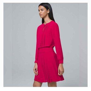 White House Black Market fuschia pleated dress